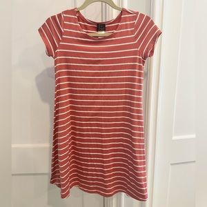 Pink and white striped Girls dress